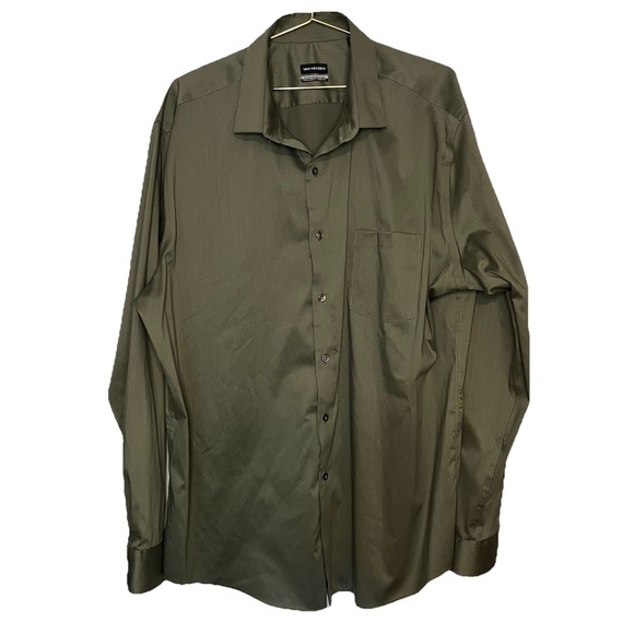 Van Heusen Other - Van Heusen Dress Shirt 2XL 18-18.5 36/37 Ultra Wrinkle Free Stretch Olive NWOT